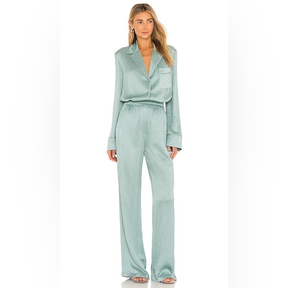 ALEXIS "ORLAN" TOP & "MAKIKO" PAJAMA INSPIRED LOUNGE OUTFIT IN MINT S